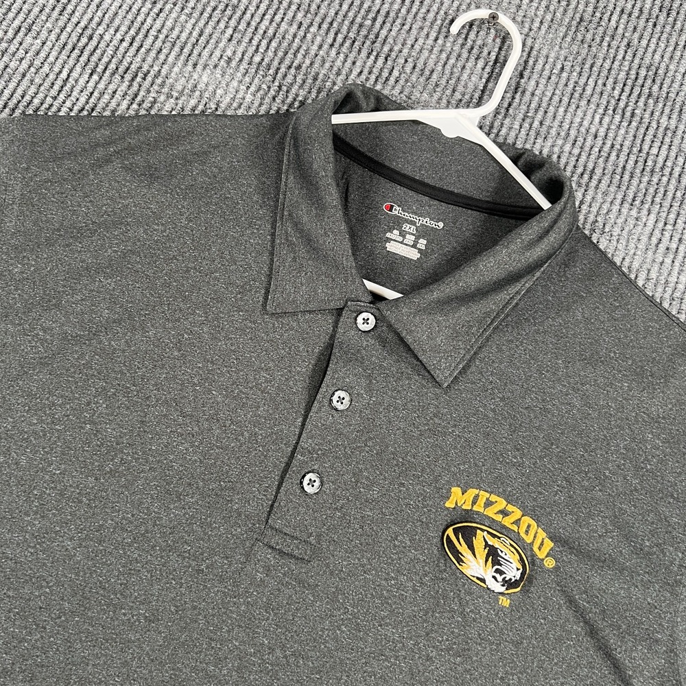 Missouri Tigers Polo Shirt Mens 2XL XXL Black Short Sleeve NCAA SEC Football